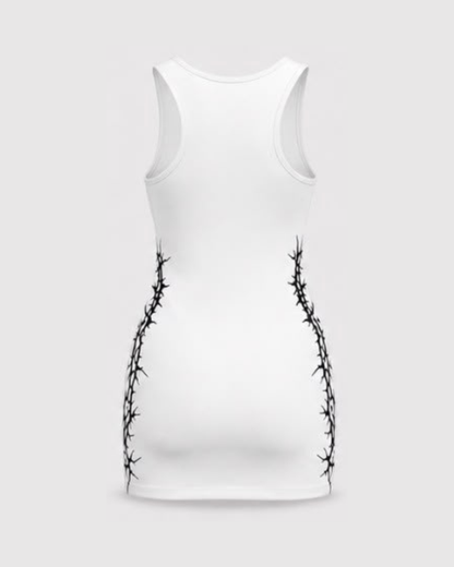 Runway Tank Top Dress - White