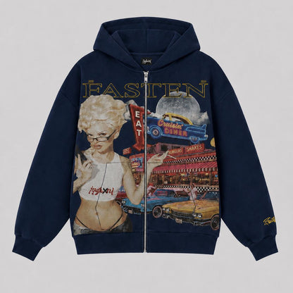 Diner Hoodie - Blue